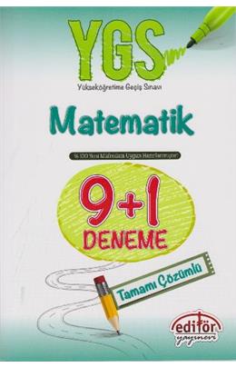 Editör Ygs Matematik Tamamı Çözümlü 9+1 Deneme Sınavı 2018