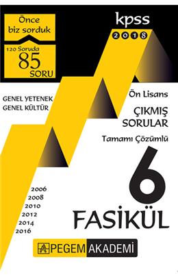 Pegem 2018 Kpss Lise Ön Lisans Çıkmış Sorular Tamamı Çözümlü 6 Fasikül Deneme