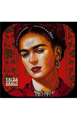 Metal Bardak Altlığı Kırmızı Frida(6 Adet)