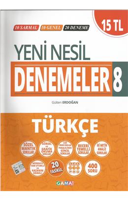 Gama 8 Sınıf Türkçe Yeni Nesil Deneme (2020)