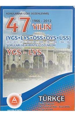 A Yayınları 47 Yıl Ygs-Lys Türkçe Çıkmış Sorular