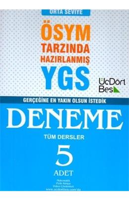 Üç Dört Beş Ygs Ösym Tarzında Hazırlanmış Tüm Dersler 5 Deneme (Orta Seviye)