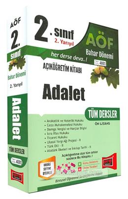 Yargı Aöf 2 Sınıf Bahar Dönemi Adalet Tüm Dersler