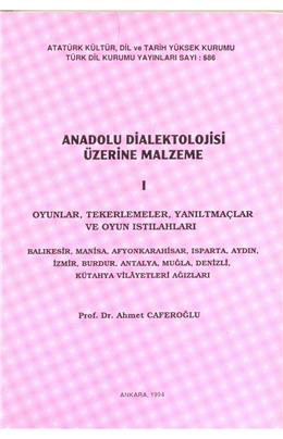 Anadolu Dialektolojisi Üzerine Malzeme I