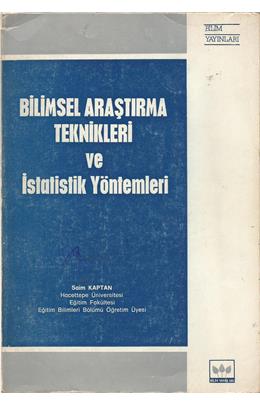 Bilimsel Araştırma Teknikleri Ve İstatistik Yöntemleri (İkinci El)